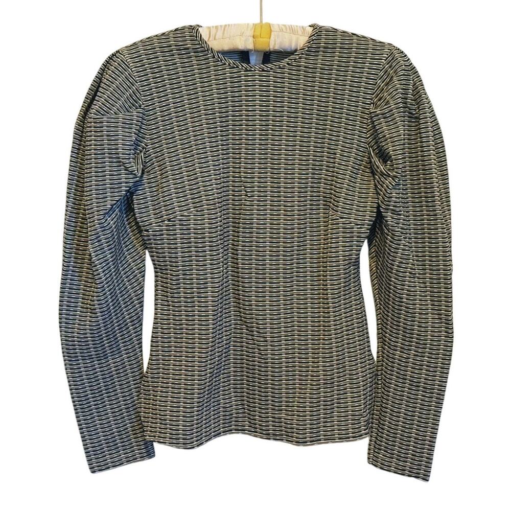 Beaufille Cursa Old Money Textured Knit Puff Sleeve Blouse Small Green Academia - Picture 4 of 12